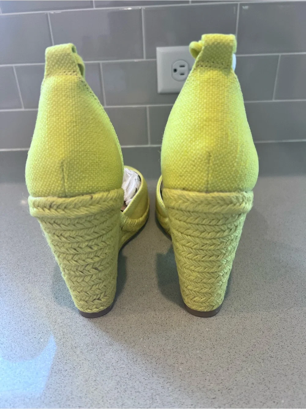 Espadrille Wedge Heels Ankle Ribbon Wrap  Jenala Sz 9 1/2